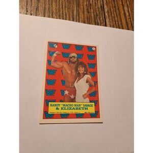 Vintage 1987 WWF Macho Man Randy Savage Elizabeth Sticker Puzzle Trading Card 4